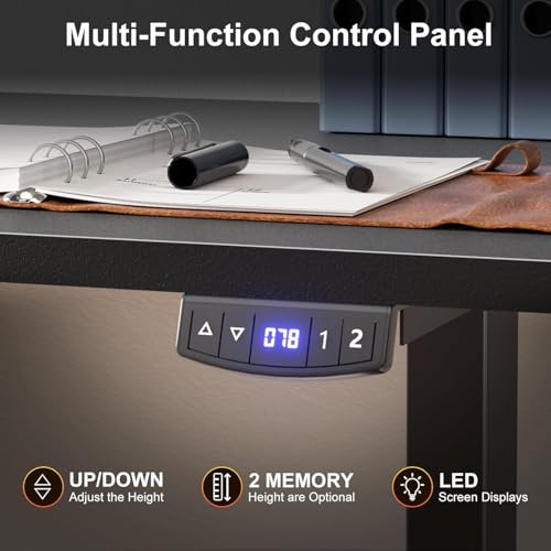 L Shaped Electric Standing Desk,63 Inch Adjustable Height Sit to Stand Corner Desk with Memory Presets, Reversible Computer Table for Home Office, Work and Study, Black