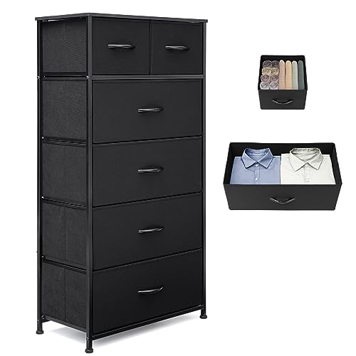 Tall Dresser for Bedroom, Fabric Storage Tower with 6 Drawers, view 2