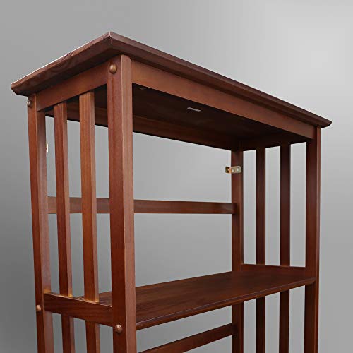 Mission Style 5-Shelf Bookcase-Walnut, view 7