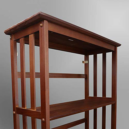 Mission Style 5-Shelf Bookcase-Walnut, view 7