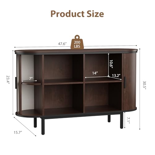 Console Table with Sliding Tambour Doors, view 3