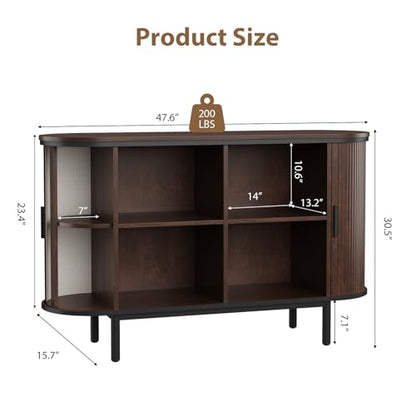 Console Table with Sliding Tambour Doors, view 3