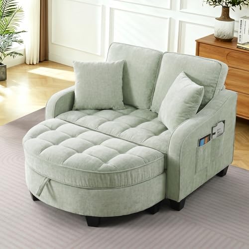 Chaise Lounge Chair Indoor with Storage Ottoman, view 2