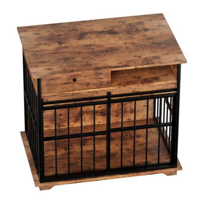 Wooden Dog Crate Furniture for Small Dogs Indoor Kennel End Table Pet Cage, view 7