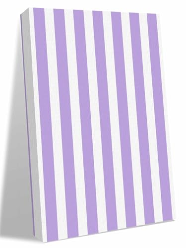 NuYeBiofx Minimalist Light Purple Stripes Canvas Wall Art Prints,48"x32" Framed Picture Artwork Modern Lavender Lines Printed Canvas Oil Painting for Living Room Bedroom Office,Ready to Hang