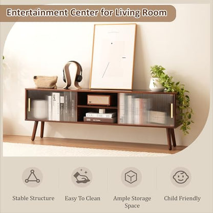Bamboo TV Stand Entertainment Center, view 8