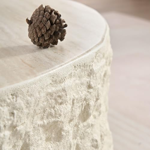 Fiberglass round imitation stone coffee table, view 4