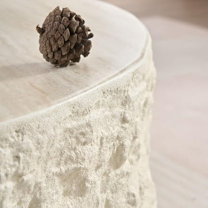 Fiberglass round imitation stone coffee table, view 4