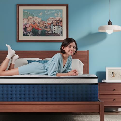 Queen Mattress, 12 Inch Hybrid Queen Size Mattress in a Box, Medium Firm, Cooling Gel Memory Foam, Individual Pocket Spring for Motion Isolation/Lumbar Support & Pressure Relief, CertiPUR-US