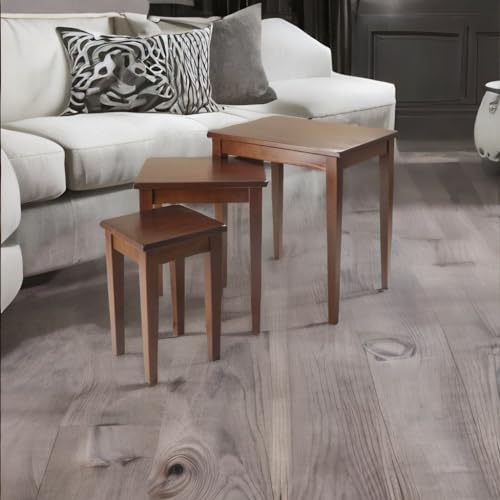 Beechwood Stackable Nesting Tables - Set of 3 Sizes, Contemporary Design, Space-efficient & Practical Furniture