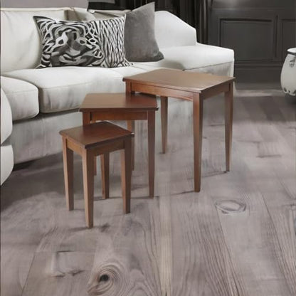 Beechwood Stackable Nesting Tables - Set of 3 Sizes, Contemporary Design, Space-efficient & Practical Furniture