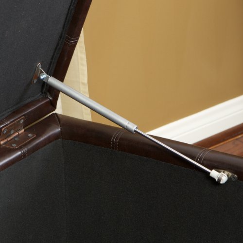 Christopher Knight Home Alexandria Bonded Leather Storage Ottoman, Marbled Brown, 31” x 31”x 18.6”
