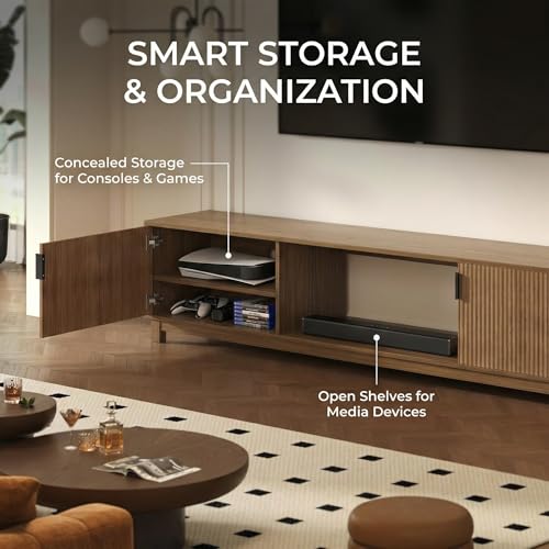 70" Fluted TV Stand for TVs up to 75 inch, view 5