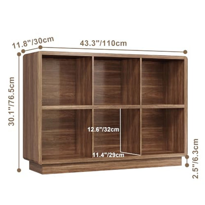 6 Cube Storage Organizer, Wooden Bookcase with Storage, 43 Inch, view 4