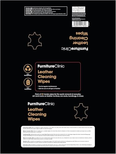 Leather Cleaning Wipes | 80 Count | 4-in-1 Clean, Nourish, Condition, & Restore Leather & Vinyl Furniture, Handbags, Jackets, Car Seats, Interiors & More | Residue & Streak-Free
