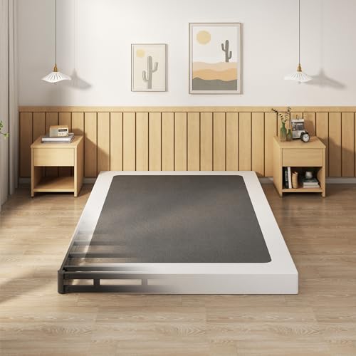 5 Inch Box Spring Full Size Metal Bed Base with Fabric Cover, view 2