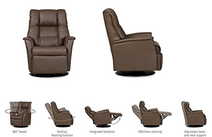 Verona IMG Manual Swivel Glider Relaxer Recliner Small Compact Size in Trend Sand Leather