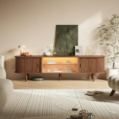 70" Fluted TV Stand with LED Lights for TVs up to 75 Inch, view 7