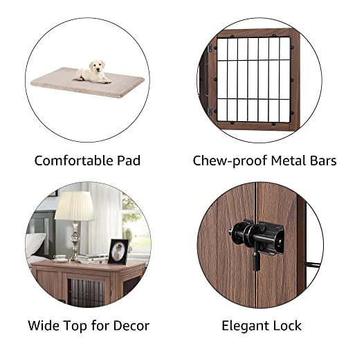 36 Inch Furniture Style Dog Crate with Cushion for Medium Dogs, view 4