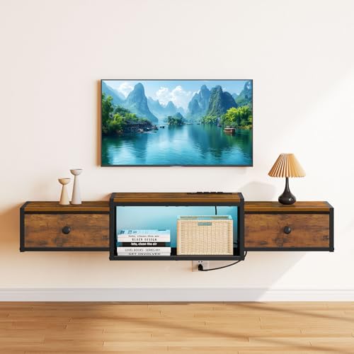 Floating TV Stand, Floating Entertainment Center for TVs up to 60", view 4