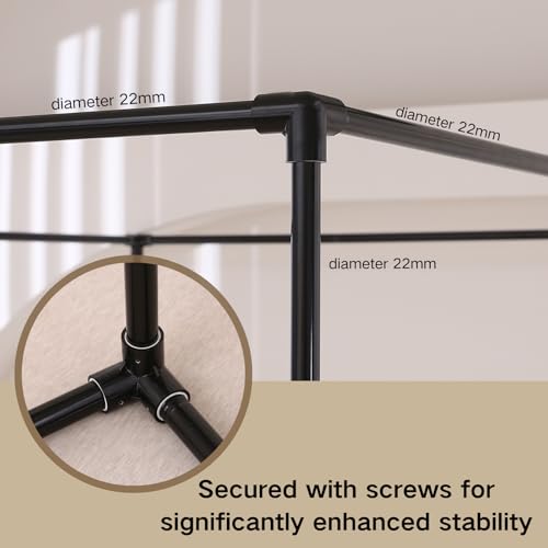 Black Canopy Bed Frame Queen Size 4 Poster Bed Frame with Removable Fixing, view 5