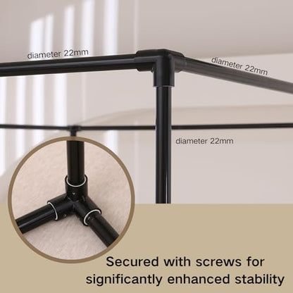 Black Canopy Bed Frame Queen Size 4 Poster Bed Frame with Removable Fixing, view 5