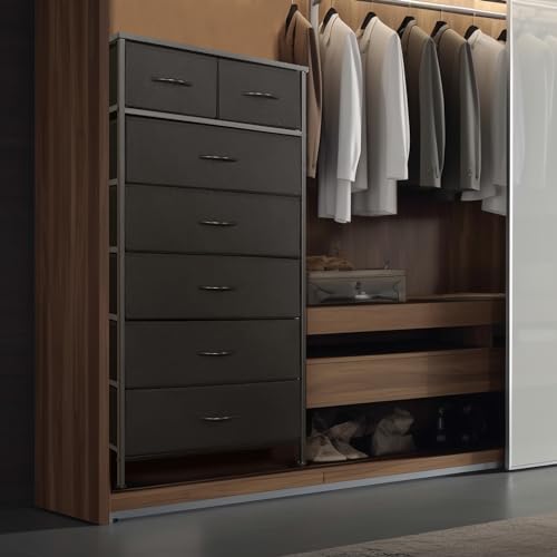 Tall Dresser for Bedroom, Vertical Storage Organizer Tower with 7 Drawers, view 5