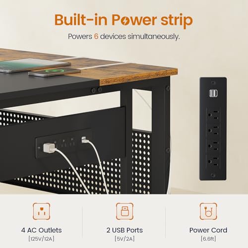71" L Shaped Executive Desk, Office Desk with Storage Drawers, view 5