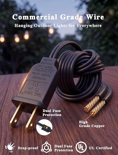 50FT G40 Globe String Lights, Outdoor Patio String Lights with 53 Edison Globe Bulbs(3 Spare), Hanging Bistro Light Waterproof for Balcony Party Wedding Market Cafe, Black