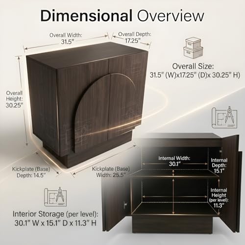 Buffet Cabinets with Storage Set of 3, view 3