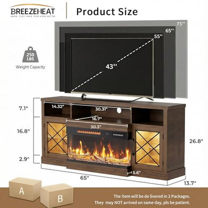Fireplace TV Stand for TVs up to 75", view 7