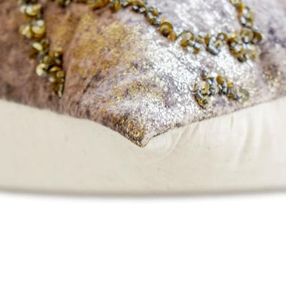 Decorative Throw Pillow Covers Gold 22"x22" (55x55 cm) Jacquard Foil, Bead, Sequins, Hand Embroidery Outdoor Furniture Cushion Cover, Abstract Modern Style - Old World Gold