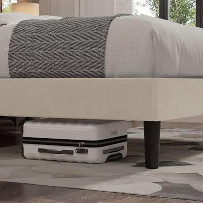 Queen Size Bed Frame with Upholstered Headboard, view 5
