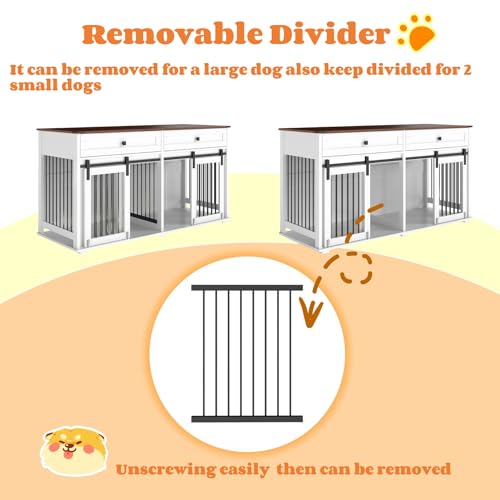 Dog Furniture Crate with 2 Drawers, view 4