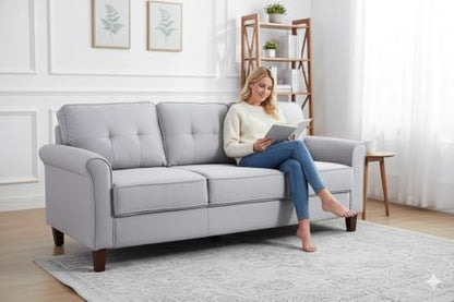 68" Tufted Modern Sofa, Chaise Lounge with Stable Structure, view 4