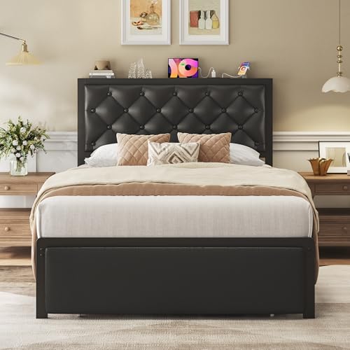 No box spring metal bed black, view 4