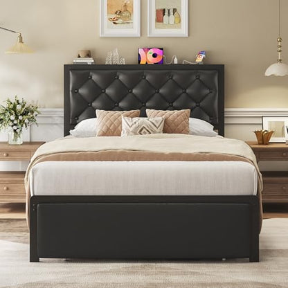 No box spring metal bed black, view 4