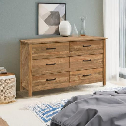 Cannery Bridge 6 Drawer Dresser Bedroom Dresser Chest of Drawers Wooden, in Sindoori Mango