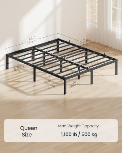 Queen Size Bed Frame, Metal Platform Bed Frame, 14 Inch, view 3