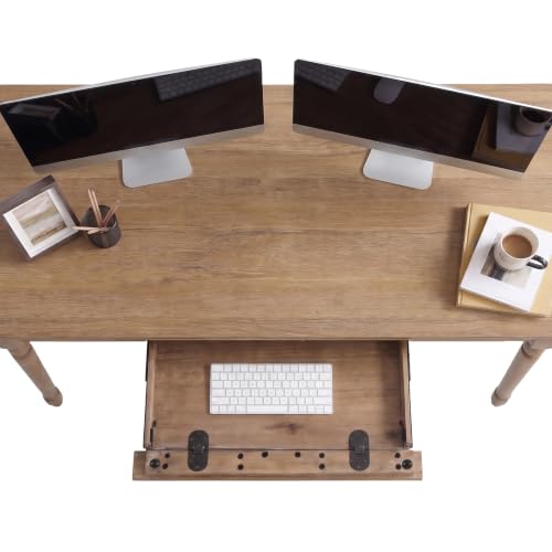 60" Rustic Farmhouse Writing Desk with Storage Drawer, Seadrift, view 6