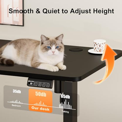 55"x24" Standing Desk, Height Adjustable Sit-Stand Home Office, Black, view 5