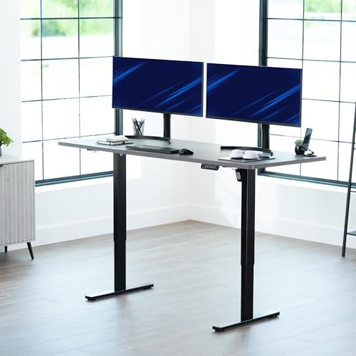 VIVO Electric 71 x 30 in Standing Desk, Memory Height Adjustment, 1B Series, Holds 220 lbs, Dark Gray Top Black Frame, DESK-KIT-1B7G