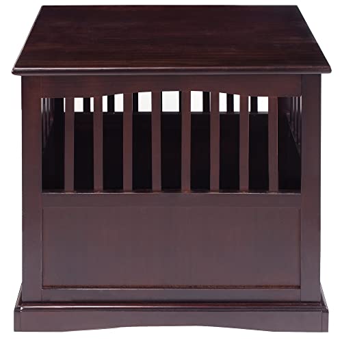 Wooden Medium Pet Crate, End Table, Espresso, view 4