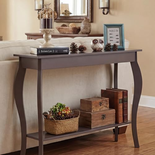 Narrow Console Table, Chic Accent Sofa Table, Entryway Table, Espresso