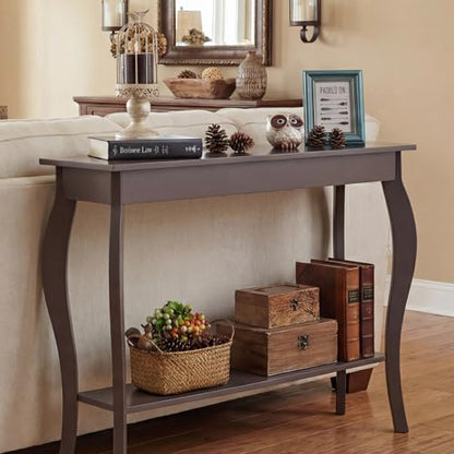 Narrow Console Table, Chic Accent Sofa Table, Entryway Table, Espresso