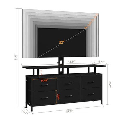 Black TV Stand with Mount for 32/45/55/60/65/75 inch TVs, view 3