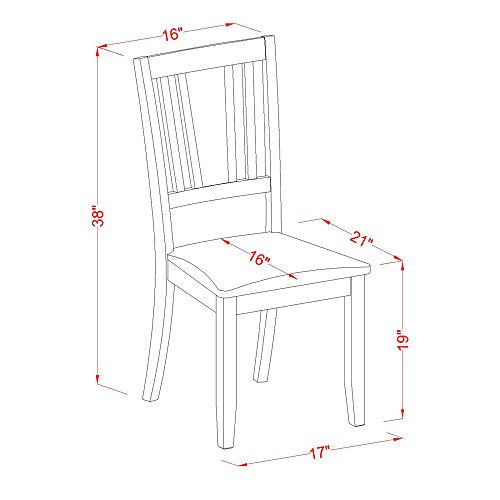 DUC-BLK-LC Dudley Dining Chairs - Faux Leather Upholstered Wood Chairs, Set of 2, Black