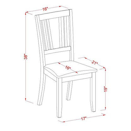 DUC-BLK-LC Dudley Dining Chairs - Faux Leather Upholstered Wood Chairs, Set of 2, Black