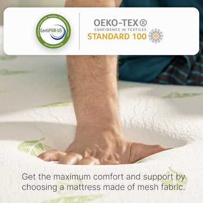 Twin Size, 6 Inch Anula Green Tea Infused Memory Foam Mattress, Bed in a Box, CertiPUR-US Certified
