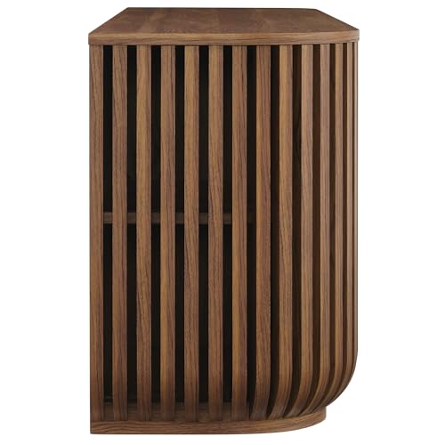 Fortitude 75" Fluted Curved Sideboard Buffet with 4 Doors in Walnut – Modern, view 8